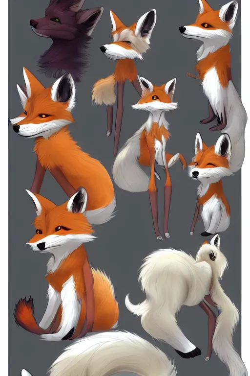 Image similar to a fox fursona, trending on artstation, by kawacy, furry art, digital art