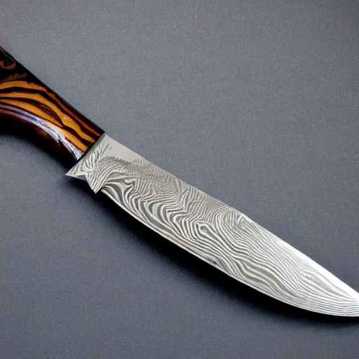 Prompt: Damascus steel knife