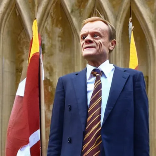 Image similar to donald tusk as harry potter in hogwart