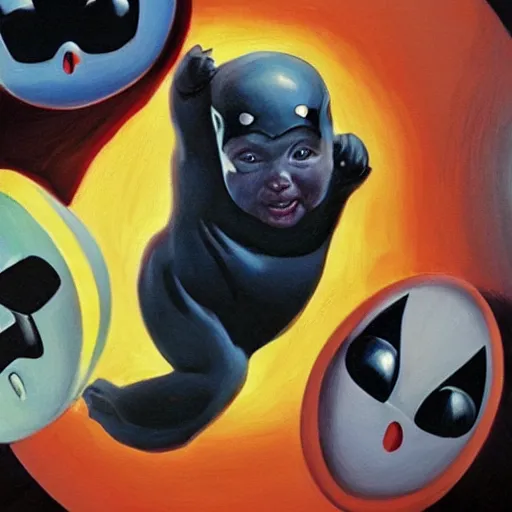 Image similar to portrait of a baby seal super hero, oil painting by alex ross