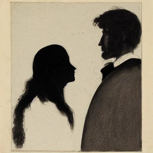 Image similar to portrait of a man in profile, woman