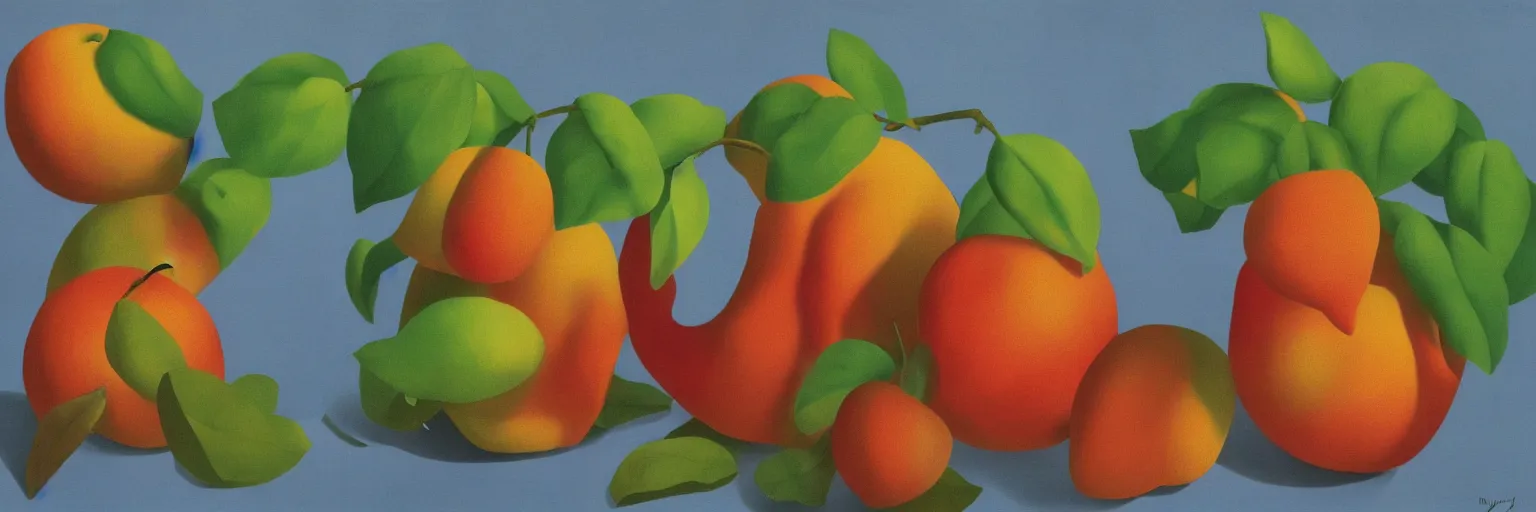 Image similar to fruit painting magritte