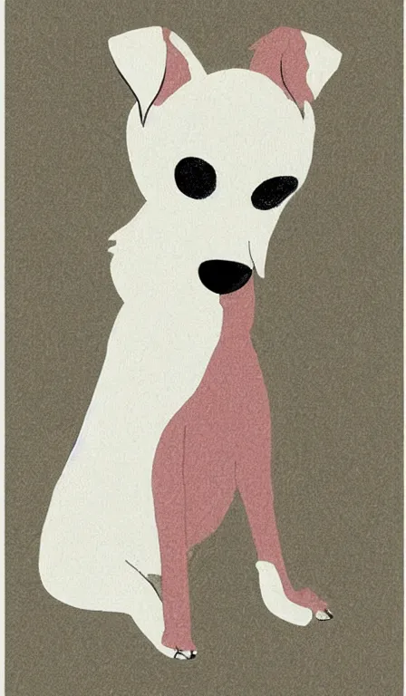 Prompt: illustration of a dog, in the style of chiyomi hashiguchi
