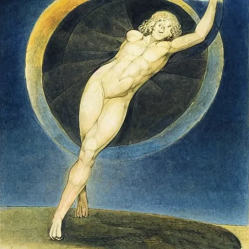 Prompt: Art by William Blake