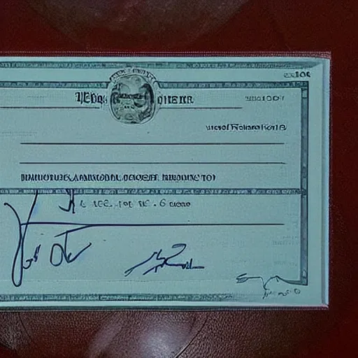 Prompt: the signature of the richest man on a check