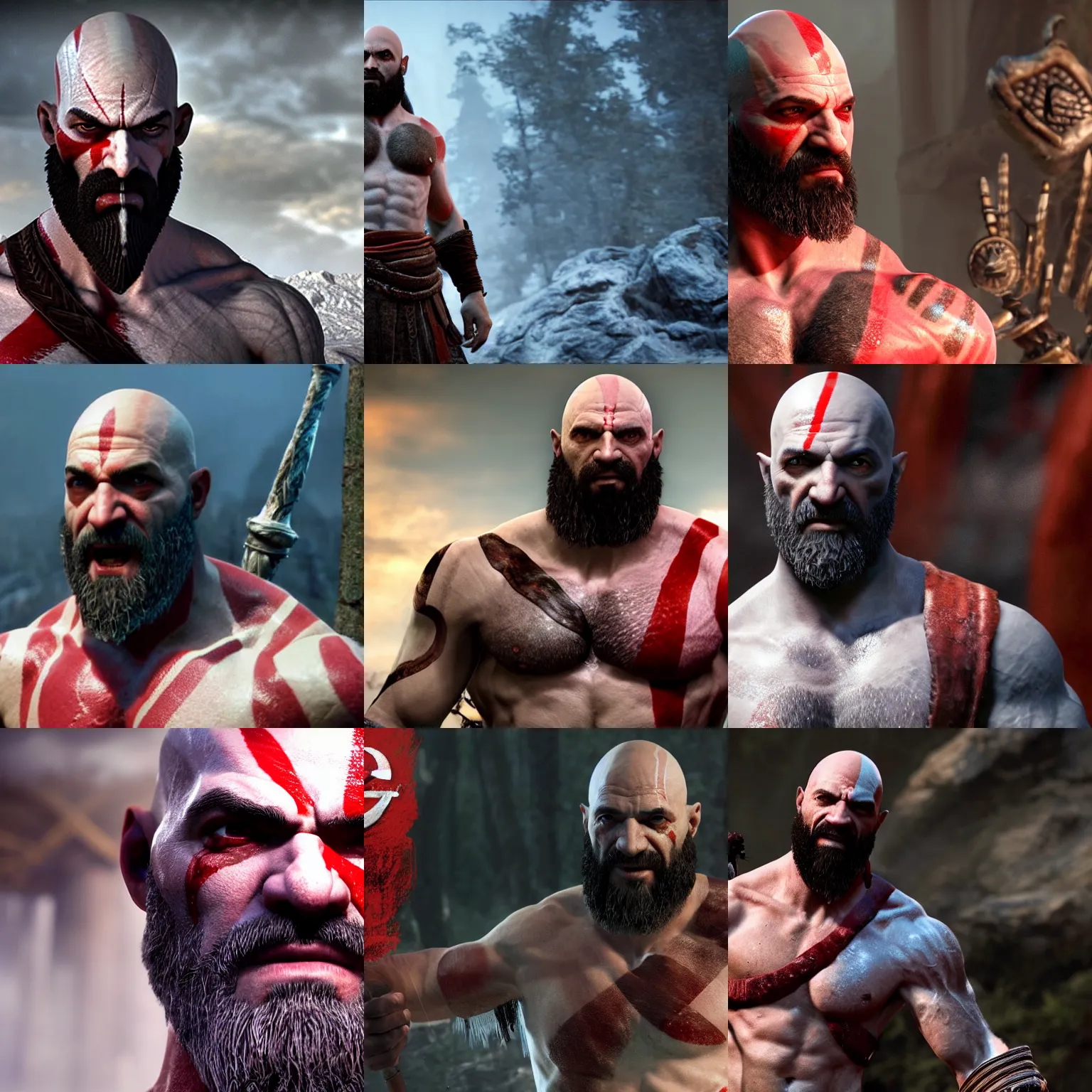 Prompt: A still of Luiz Inácio Lula da Silva as Kratos on God of War 4, award winning photo, unreal engine, highly detailed features