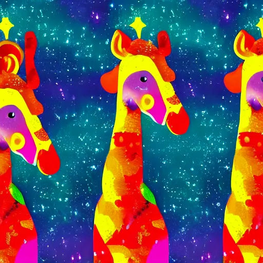 Prompt: rainbow cosmic giraffe