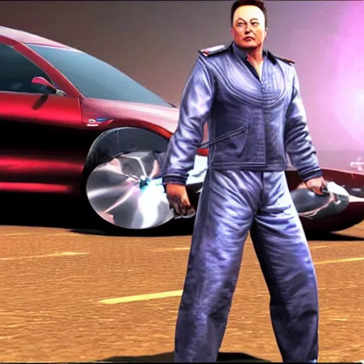 Prompt: elon musk character in tekken 5