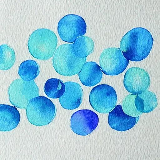 Image similar to highly intricate interlocking tiny aqua blue blobs, watercolor drawing