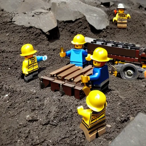Image similar to coal mining themed Lego set