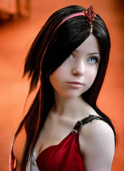 Image similar to a full portrait photo of real - life princess garnet final fantasy ix character, f / 2 2, 3 5 mm, 2 7 0 0 k, lighting, perfect faces, award winning photography.