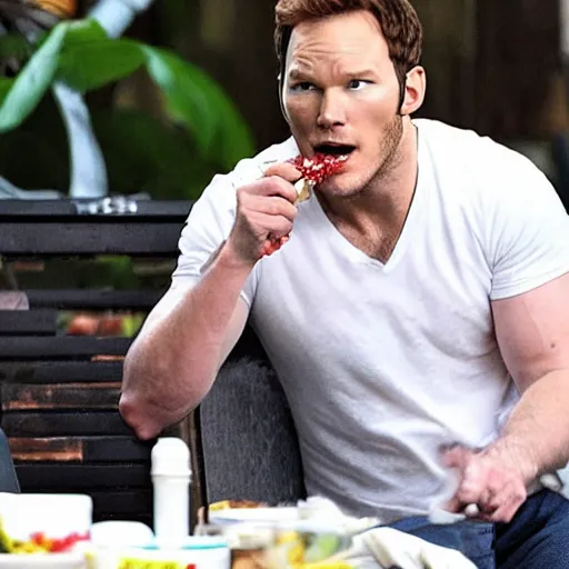 Image similar to Chris Pratt eating