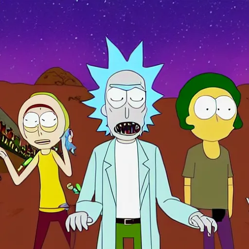 Prompt: rick and morty on South Park