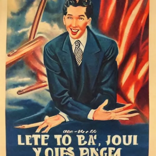 Image similar to Joel Osteen on a 1940s propaganda poster. danger