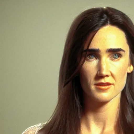 Image similar to jennifer connelly as a plush doll, 8k