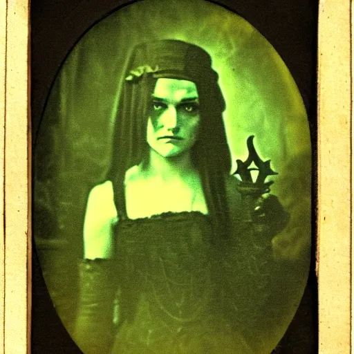 Image similar to daugerreotype of cthulhu priestess