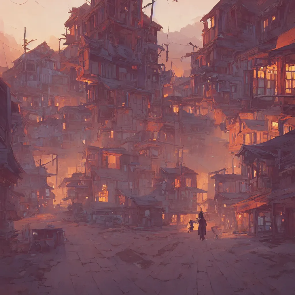 Prompt: western ghosttown background stylized, official fanart behance hd artstation by jesper ejsing, by rhads, makoto shinkai and lois van baarle, ilya kuvshinov, ossdraws, by feng zhu and loish and laurie greasley, victo ngai, andreas rocha, john harris