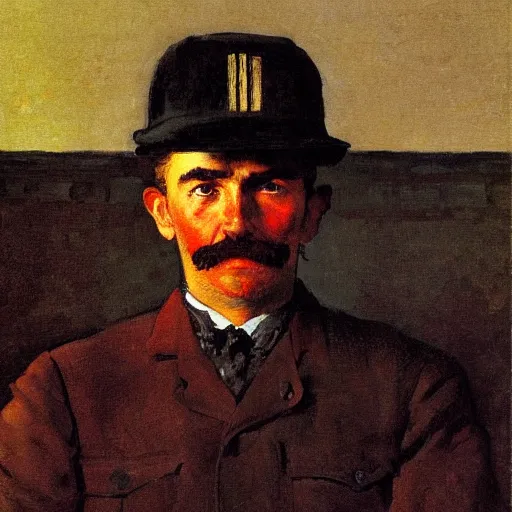Image similar to a portrait of a character by winslow homer