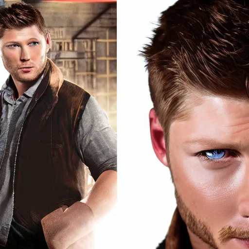 Prompt: portrait photography of jensen ackles as a Dean Winchester, 8k, detailed