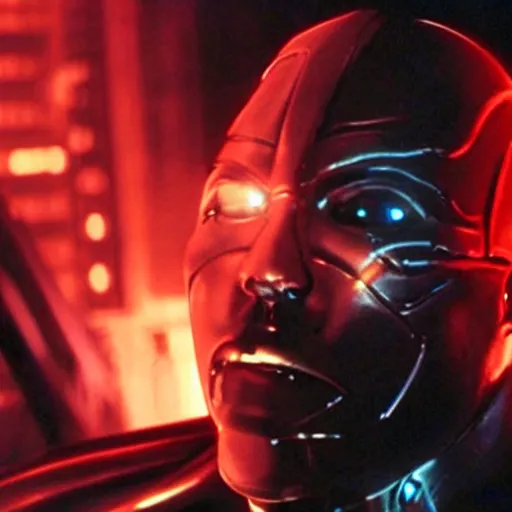 Image similar to movie still of man super villain cyborg, cinematic composition, cinematic light, by wes craven