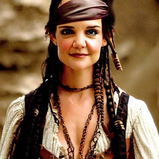 Prompt: katie holmes as a pirate,