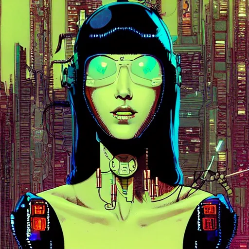 Image similar to a portrait of a beautiful cybernetic woman, cigarette in mouth, wires, cyberpunk concept art by josan gonzales and philippe druillet and dan mumford and enki bilal and jean claude meziere