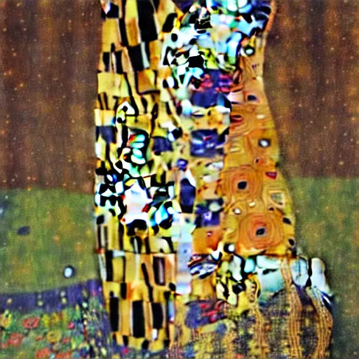 Prompt: an optical illusion by gustav klimt