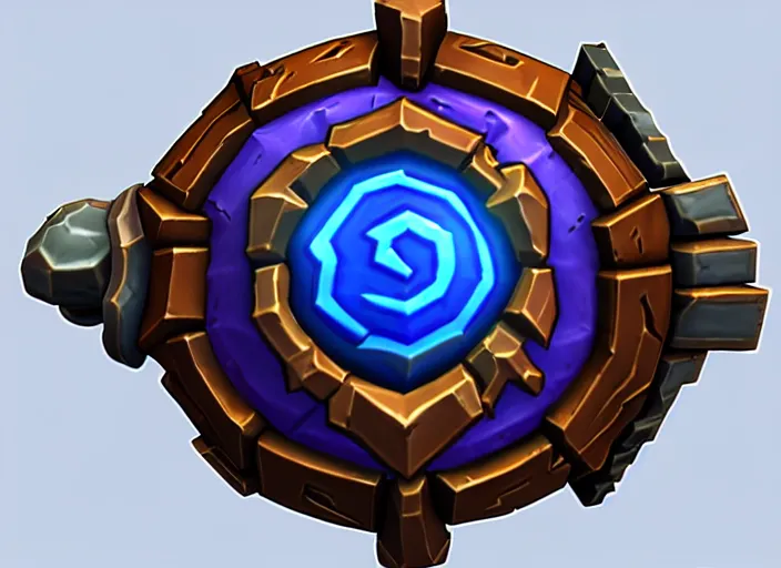 Image similar to crooked round bone shield, stylized stl, 3 d render, activision blizzard style, hearthstone style