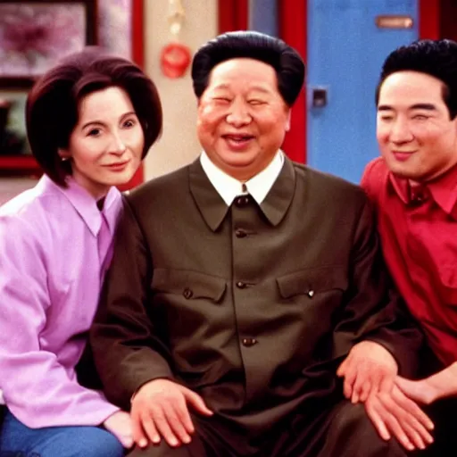 Image similar to A still of Mao Zedong in the 1990s sitcom Friends