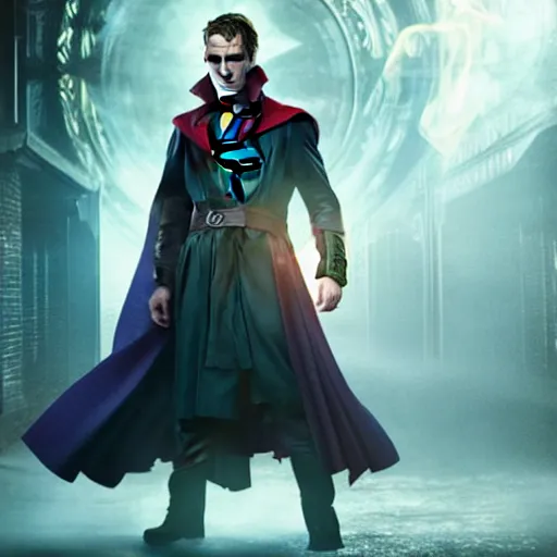 Image similar to A still of John Constantine as Doctor Strange in Avengers Endgame, award winning photo, unreal engine, highly detailed features