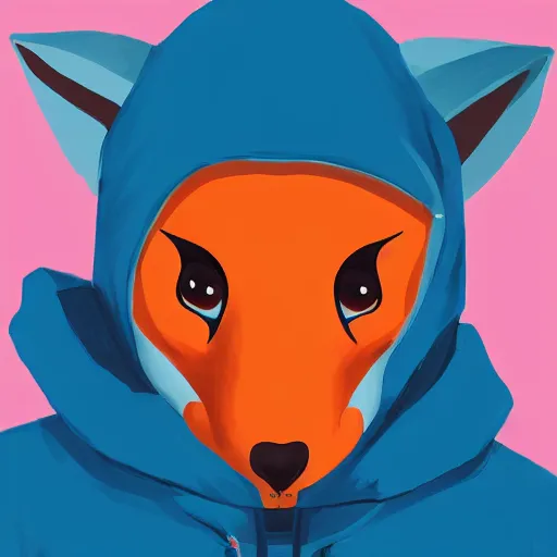 Prompt: an anthropomorphic kangaroo wearing an orange hoodie, trending on pixiv, detailed, anime, pastel colors, dramatic lighting, by kawacy, trending on furaffinity, furry art