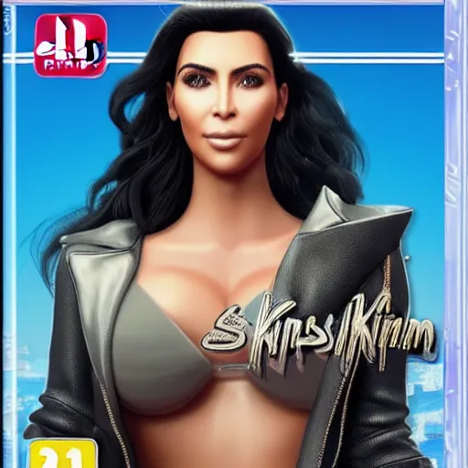 Prompt: video game box art of a ps 4 game called kim kardashian's fashion contest, 4 k, highly detailed cover art.