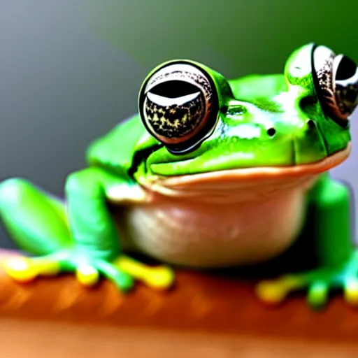 Image similar to frog emerging from yogurt