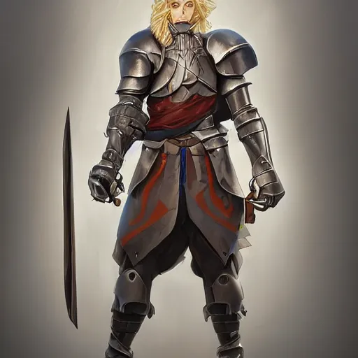 Prompt: blake mitchell, portrait of a male knight, street clothes, lion tatoos, fantasy, face like blake mitchell, blonde shinkai makoto studio ghibli studio key hideaki anno sakimichan stanley artgerm lau rossdraws james jean marc simonetti elegant highly detailed digital painting artstation pixiv