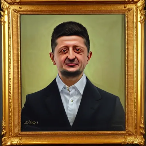 Prompt: the portrait of volodymyr zelenskyi is as realistic as possible