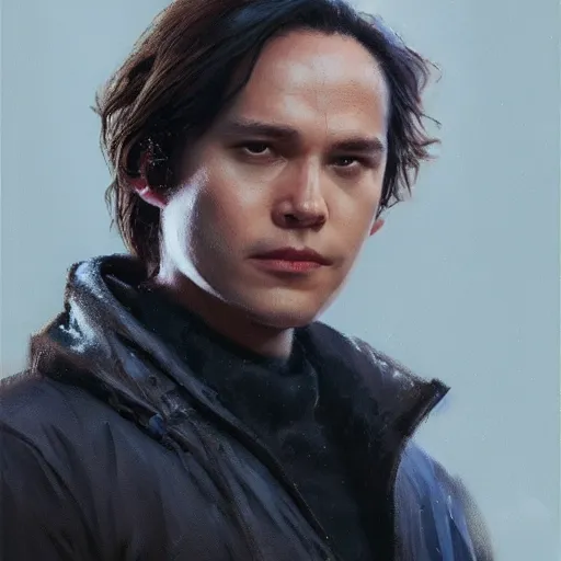 Prompt: a fancy portrait close up of Spider Man cast as Frank Dillane by Greg Rutkowski, Sung Choi, Mitchell Mohrhauser, Maciej Kuciara, Johnson Ting, Maxim Verehin, Peter Konig, 8k photorealistic, cinematic lighting, HD, high details, dramatic, trending on artstation, full body shot