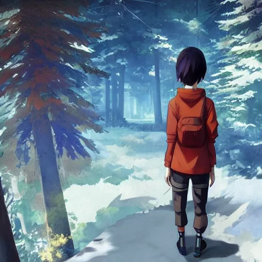 Image similar to naruto, style game square enix life is strange remake, trending on artstation, painted by greg rutkowski, render with game the last of us parte ii details