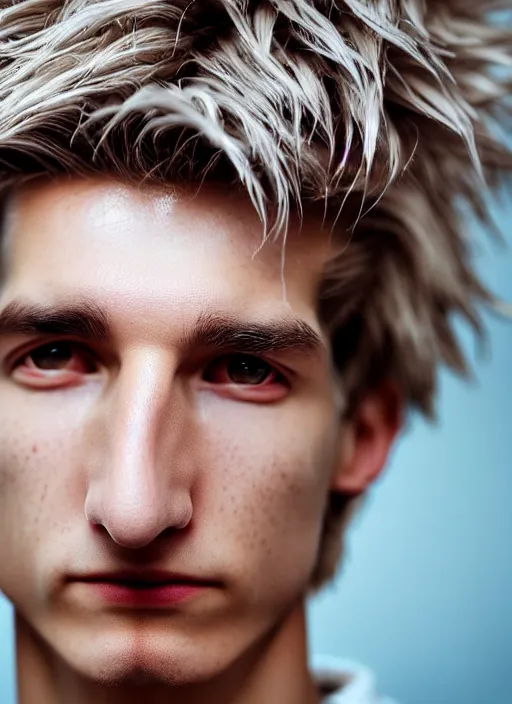 Image similar to photorealistic portrait photograph of xqc looking at you, twitch tv, felix lengyel, goblin, depth of field, soft focus, highly detailed, intricate, realistic, national geographic cover, soft glow, textured skin