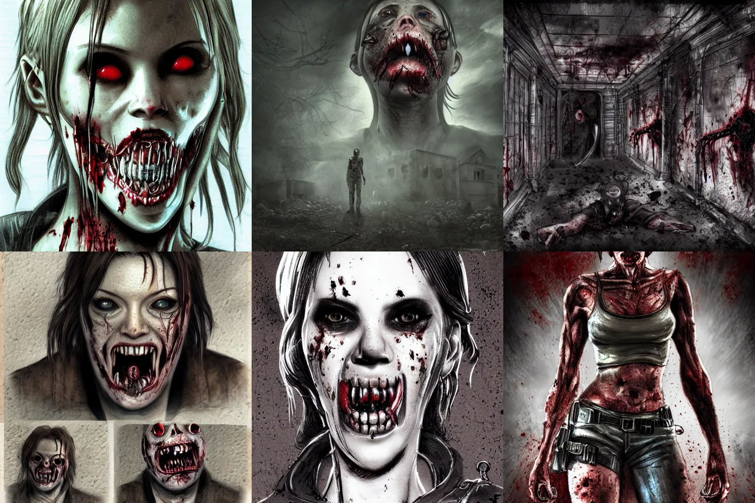 Prompt: Resident Evil licker concept art, highly detailed, horror, scary, terrifying, horrific, nighttime, dimly lit, creepy hd 4k