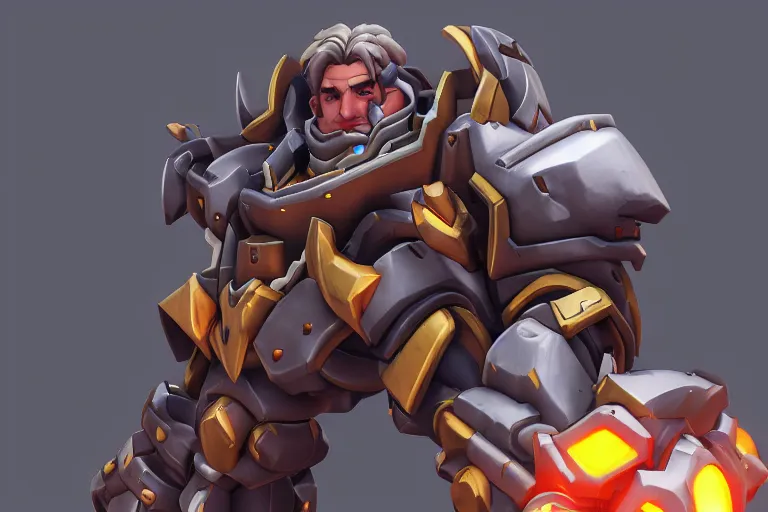 Image similar to reinhardt hero, overwatch game, digital art, high detailed, artstation, 3 d render