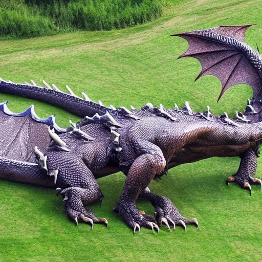 Prompt: <photo quality=hd+ mode='attention grabbing'>a huge dragon</photo>