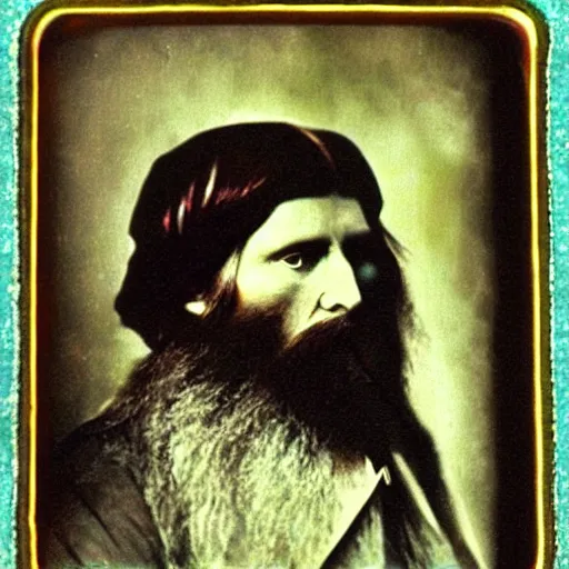 Image similar to rasputin real life photo portrait, digital color restoration life like