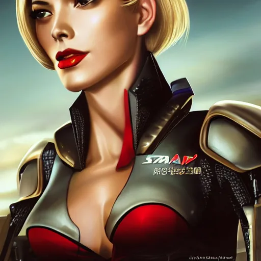 Prompt: A combination of Ada Wong's and Grace Kelly's and Ashley Greene's appearances with blonde hair wearing Terran marine's armor from StarCraft, high tech, action shot, angular, full body portrait, futuristic, dramatic, fantasy, intricate, elegant, highly detailed, artstation, matte, sharp focus, 8K, art by Donato Giancola and James Gurney