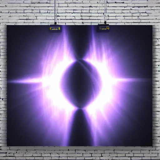 Image similar to enigma, space, pulse, light rays, electric, energy, twisted, unique, studio lighting