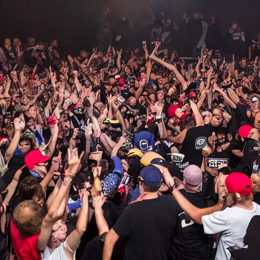 Image similar to Donald trump moshpit at insane clown posse concert