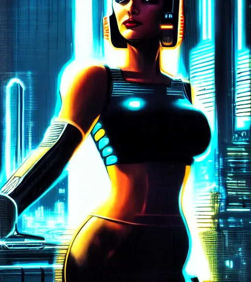 Image similar to cable plugged in, side of head, very very beautiful woman, cyberdeck computer terminal, street level night city, 1 9 7 9 omni magazine cover, style by vincent di fate, artgerm, cyberpunk 2 0 7 7, very coherent, detailed, 4 k resolution, unreal engine, daz