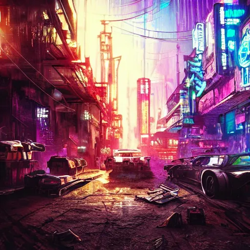 cyberpunk wild west, high detail, blade runner style