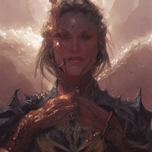 Image similar to The Dark Mage shows hos immense power, fantasy closeup character art by Donato Giancola, Craig Mullins, digital art, trending on artstation