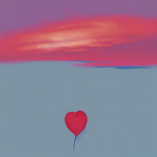 Image similar to album art of a hand holding a balloon coming out the water with a red sky by chris bilheimer, moody