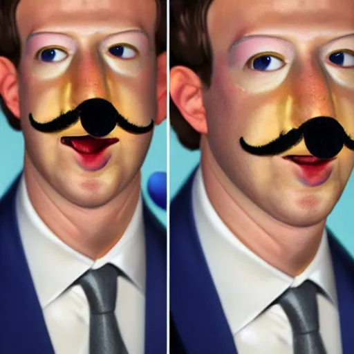 Prompt: Mark Zuckerberg as Waluigi